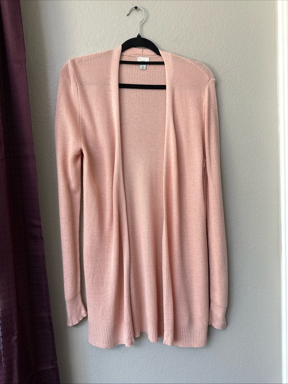RB33 A New Day pink Long Sleeve Sweater Cardigan Size Medium